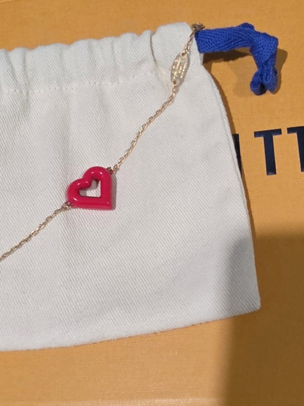 Louis Vuitton Red Heart Gold Chain Bracelet